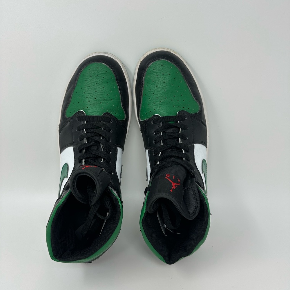 Air Jordan 1 Mid Shoe Black and Green Nike Men's size 10.5 - Picture 7 of 15